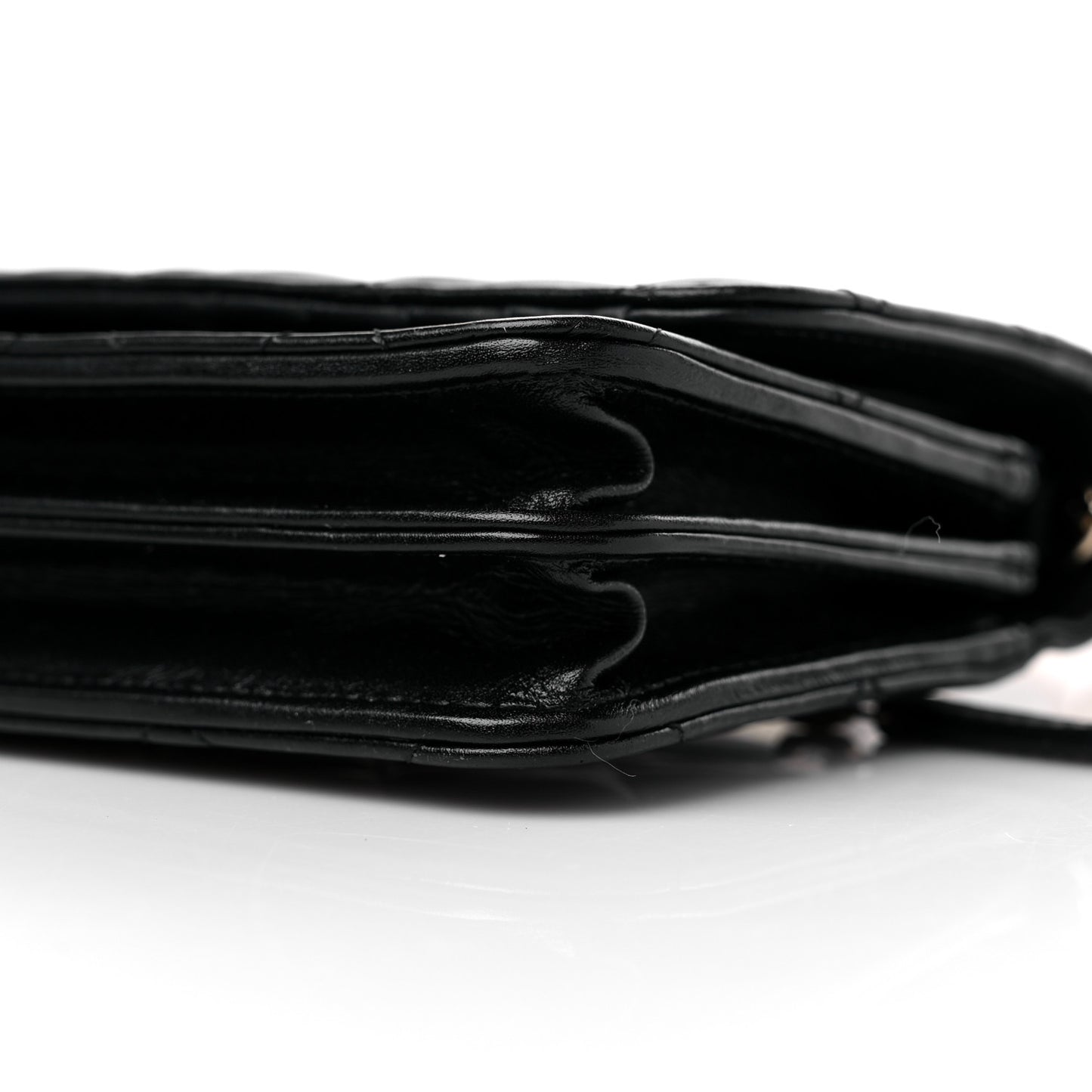 Calfskin Quilted Mini Maxi Pearls Wallet On Chain WOC Black