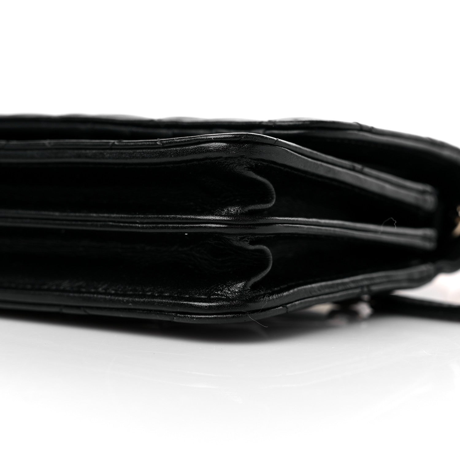 Chanel Calfskin Quilted Mini Maxi Pearls Wallet On Chain WOC Black 9 of 11