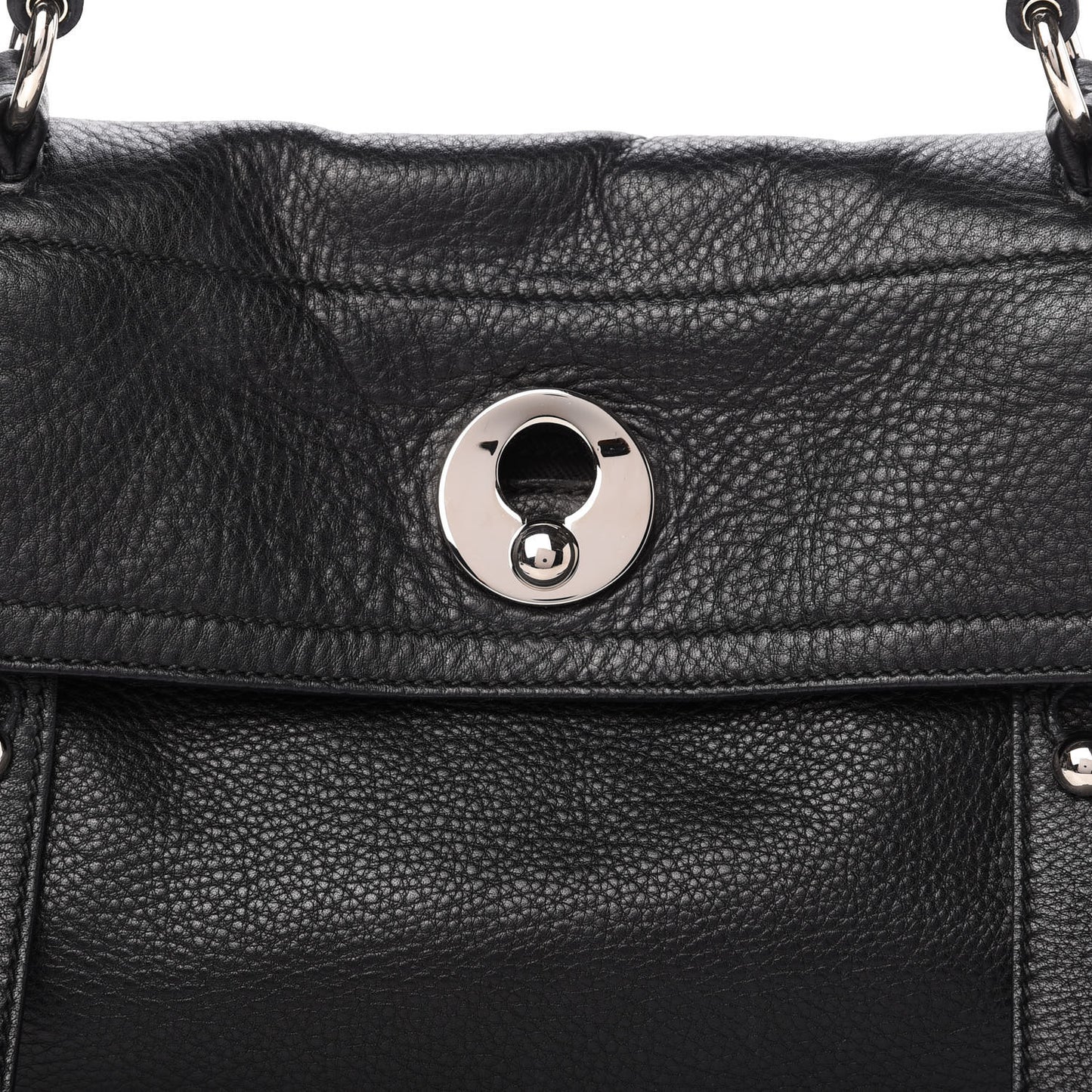Calfskin Canvas Medium Muse Two Black
