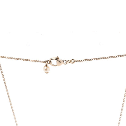 Chanel Crystal Pearl CC Bow Necklace Gold 4 of 5