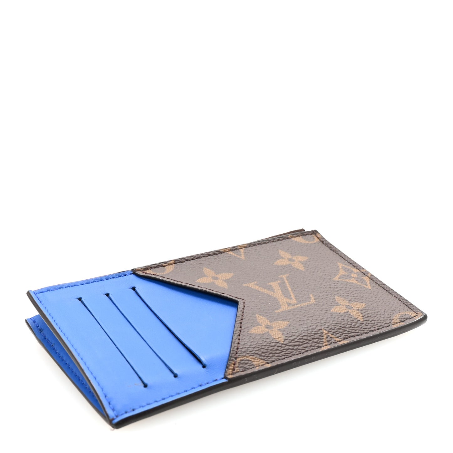 Monogram Calfskin Coin Card Holder Indigo Blue