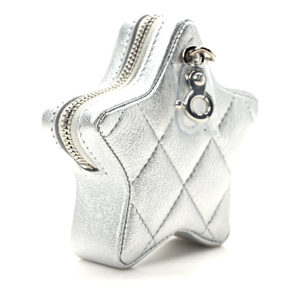 Chanel Metallic Lambskin Walk Of Fame Star Clip On Coin Purse Silver 3 of 8