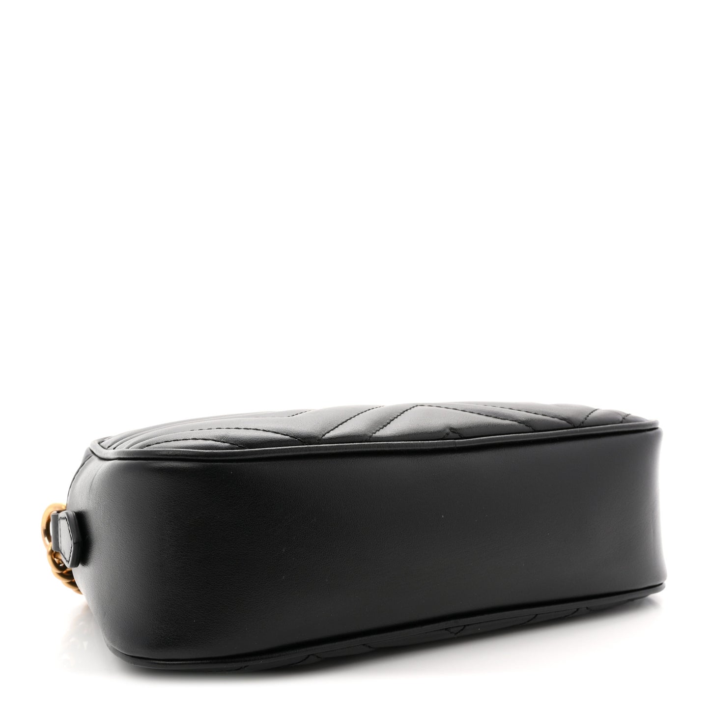 Calfskin Matelasse Small GG Marmont Chain Shoulder Bag Black