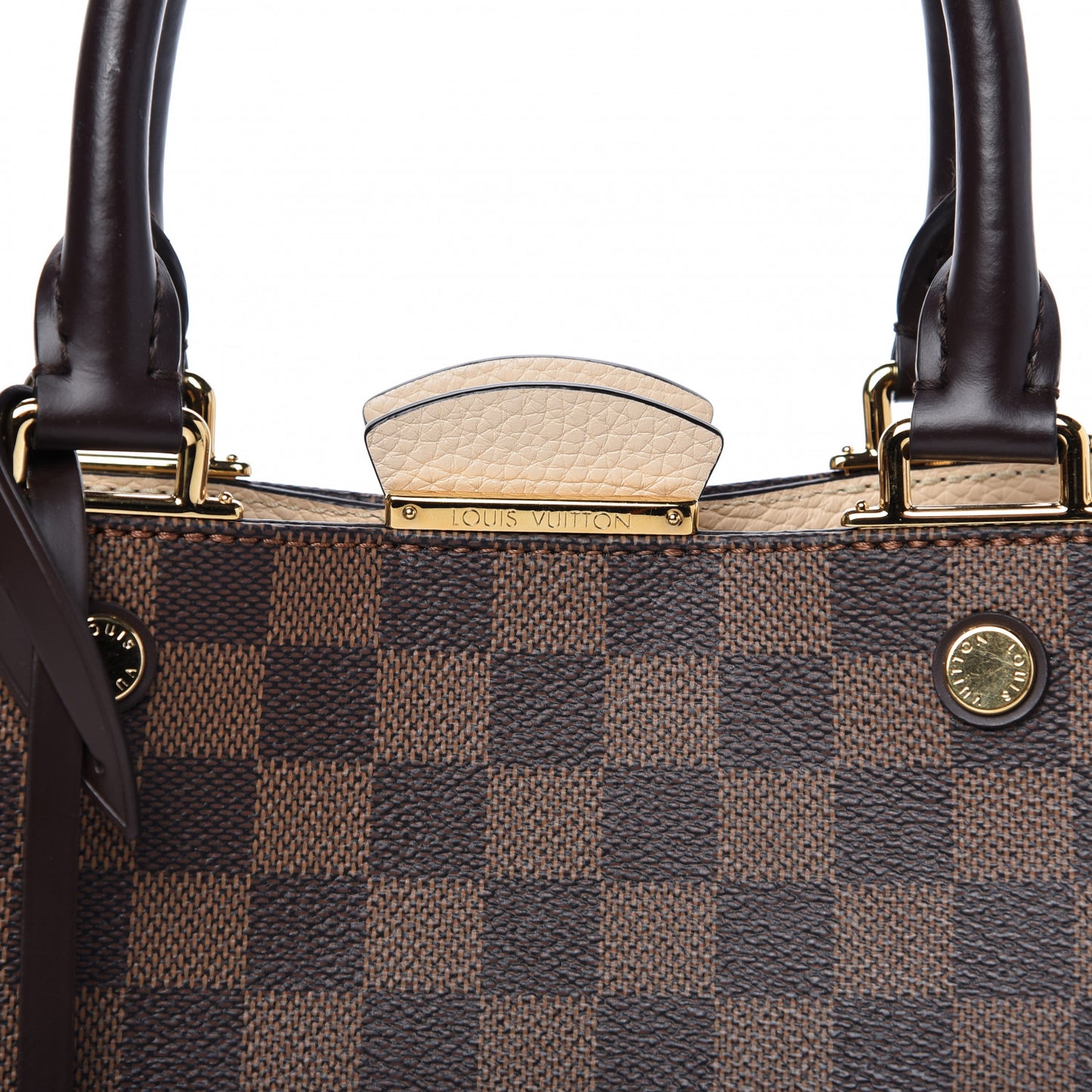 Damier Ebene Cuir Taurillon Brittany Creme