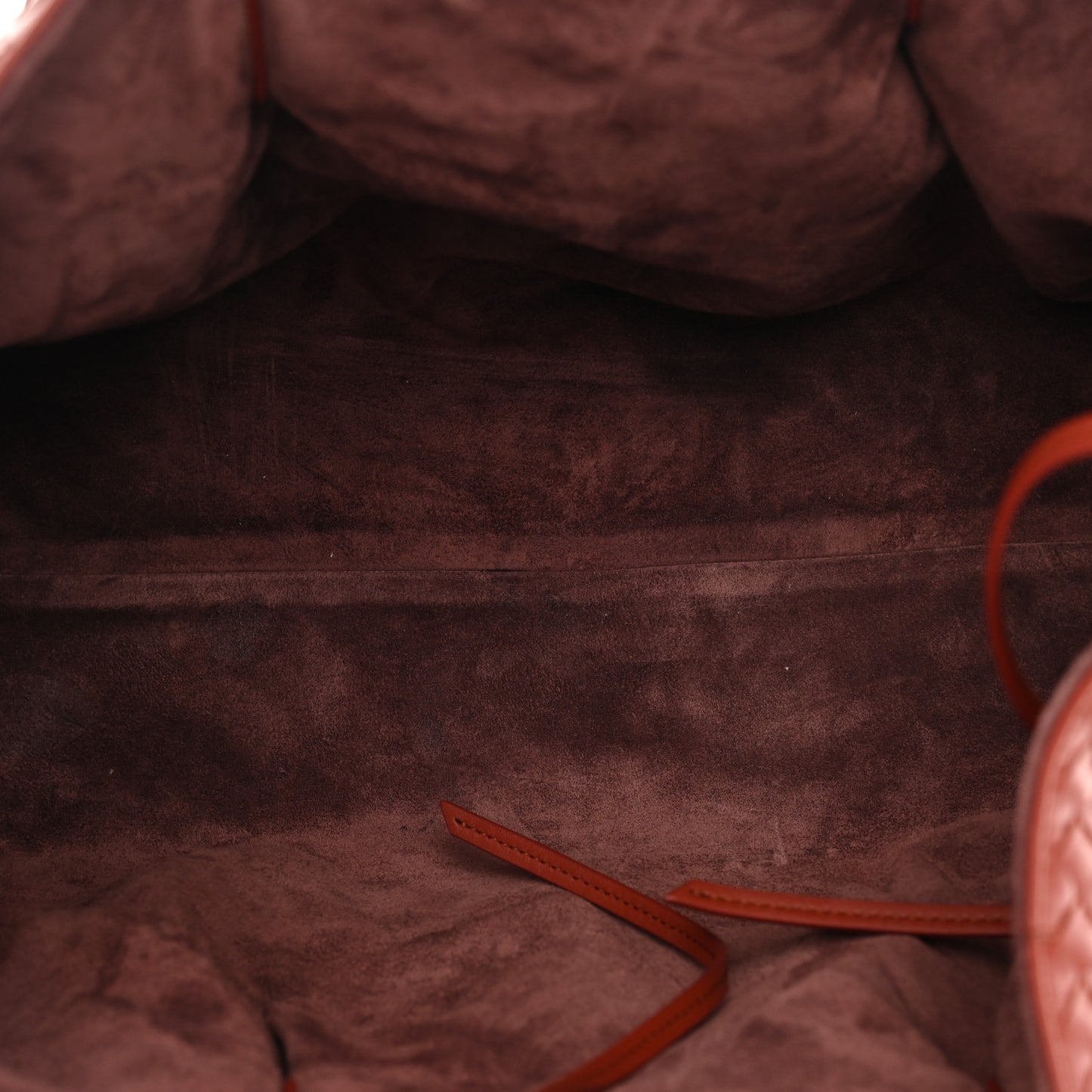 Calfskin Intrecciato Large Pinacoteca Reversible Tote Rust Deep Mahogany