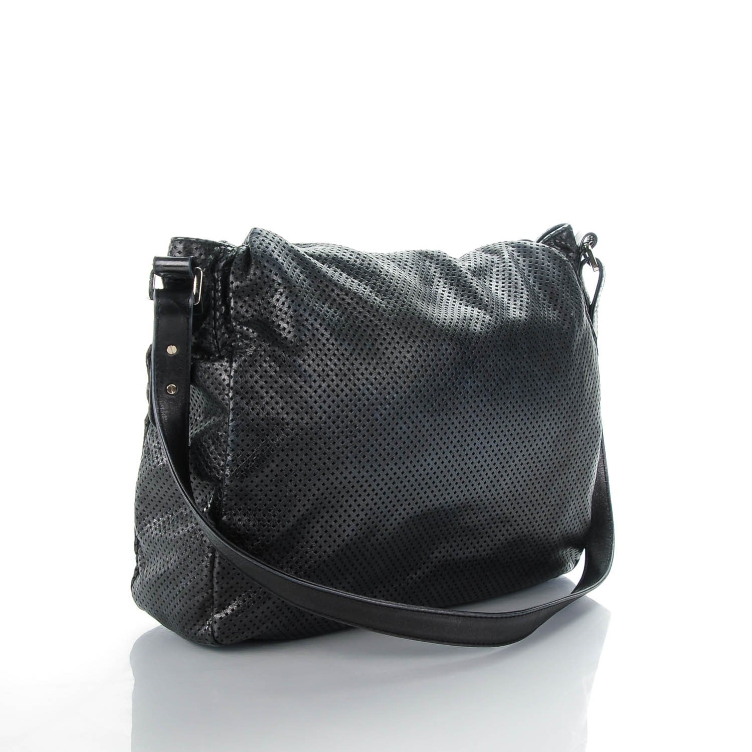 Chanel Glazed Calfskin Perforated Large Rodeo Drive Tote Black 3 of 13