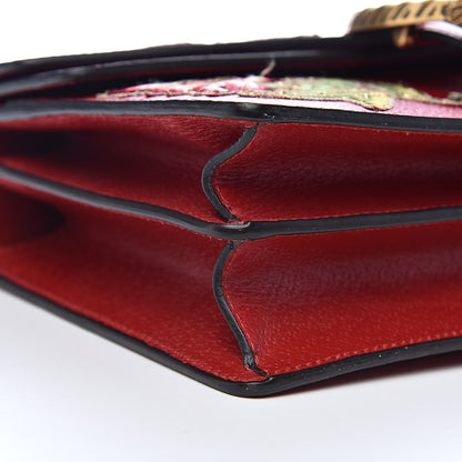 Gucci Calfskin Web Floral Embroidered Small Dionysus Shoulder Bag Hibiscus Red 9 of 11