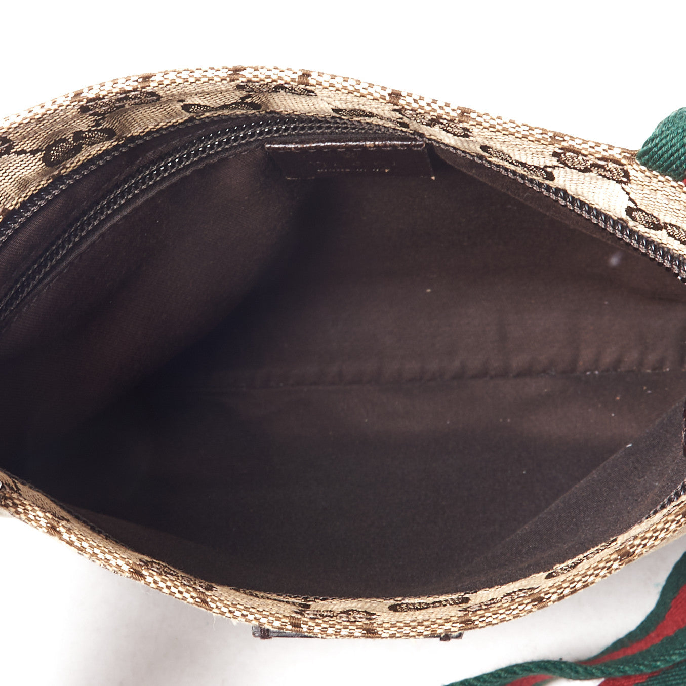 Monogram Web Small Flat Messenger Bag Brown