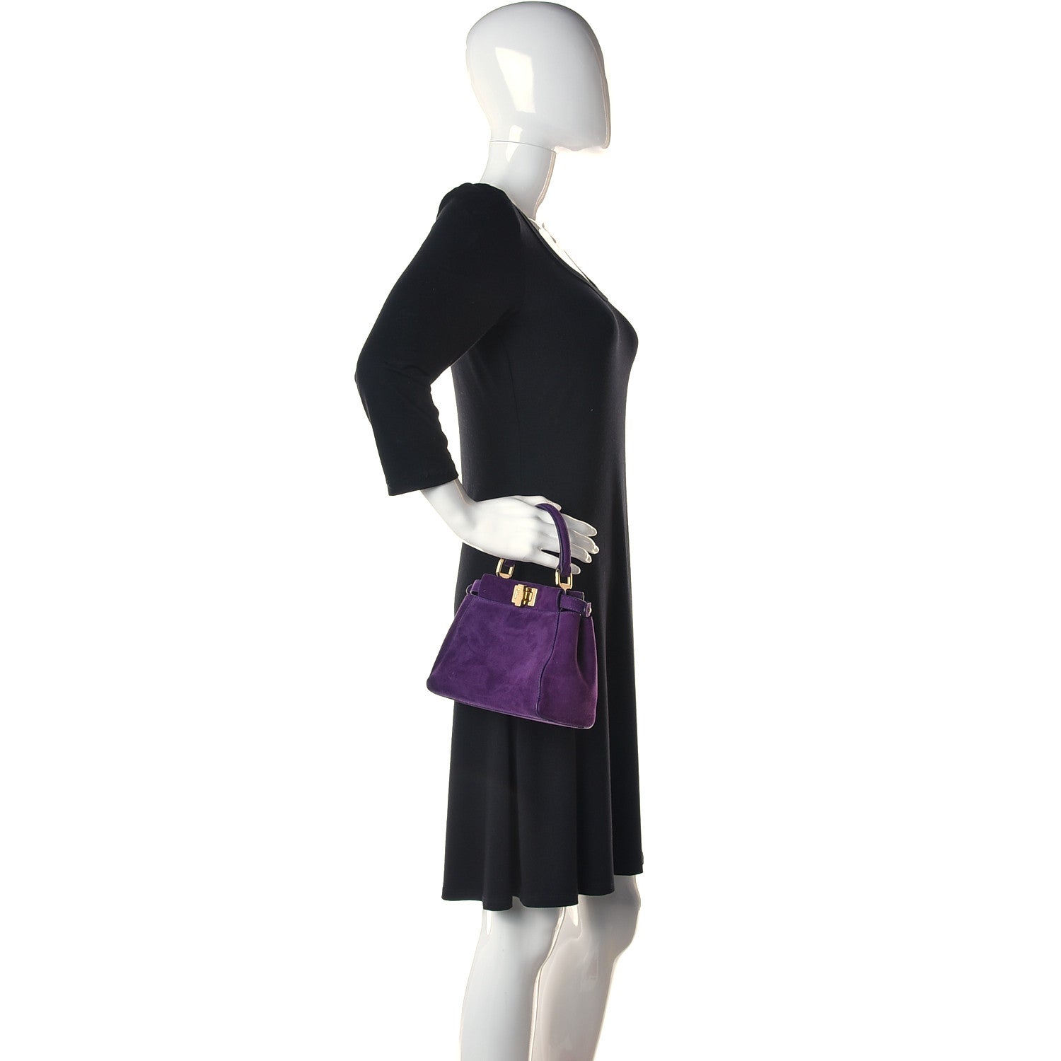 Fendi Chamois XS Peekaboo Iconic Satchel Viola Plus 2 of 8