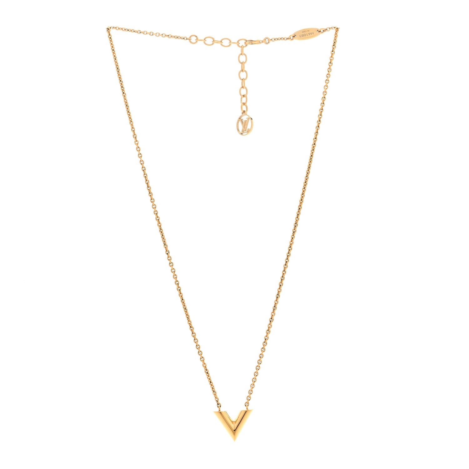 Louis Vuitton Essential V Necklace Gold 2 of 4