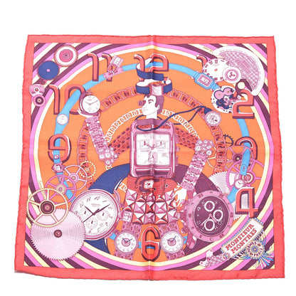 Hermes Silk Monsieur Montres Pocket Square 1 of 6