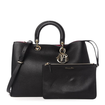 Christian Dior Bullcalf Large Diorissimo Tote Black Rose Indien 1 of 12