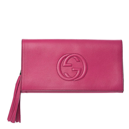 Gucci Pebbled Calfskin Medium Soho Clutch Fuchsia 1 of 10