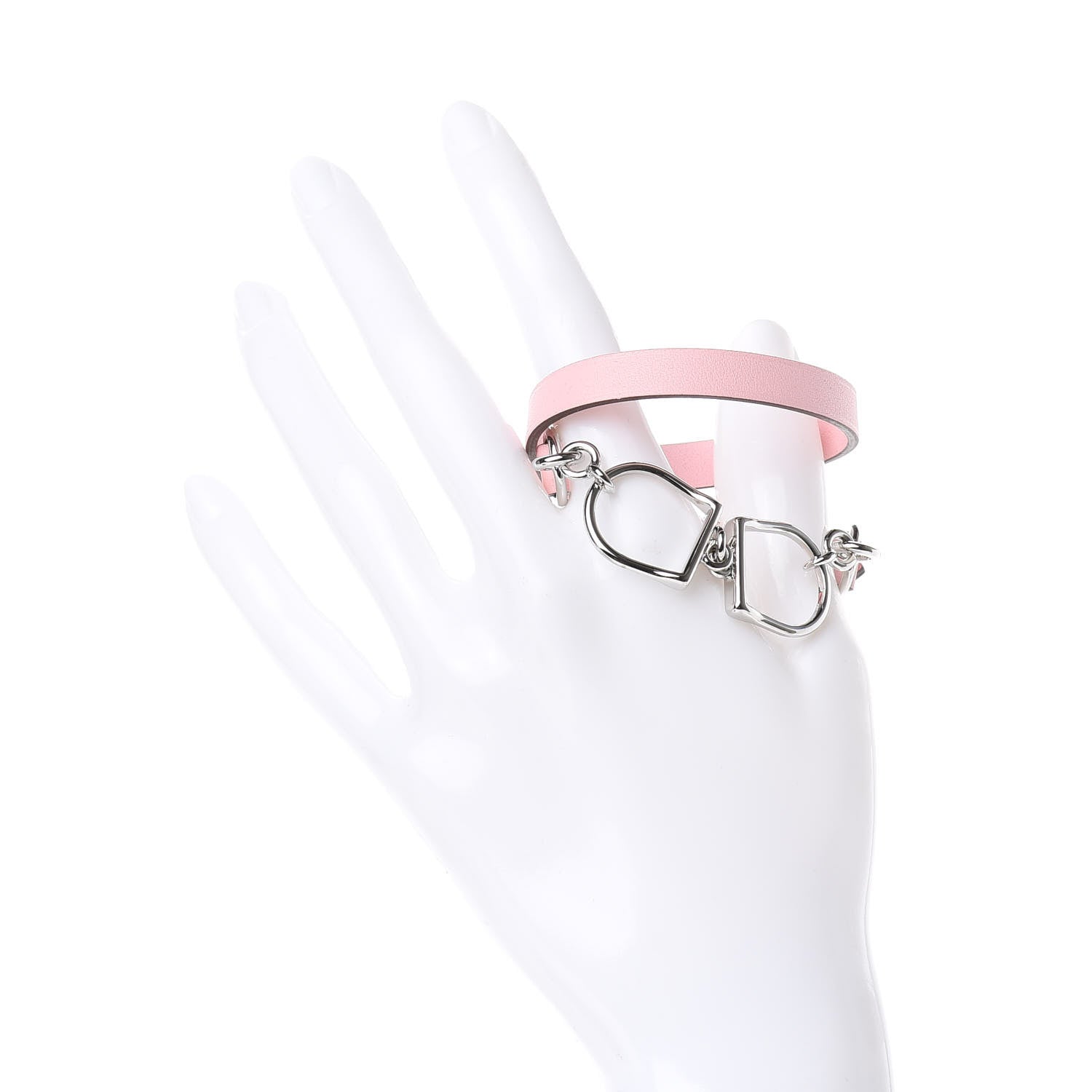 Hermes Swift Etrier Double Tour Bracelet T1 Rose Sakura 2 of 5