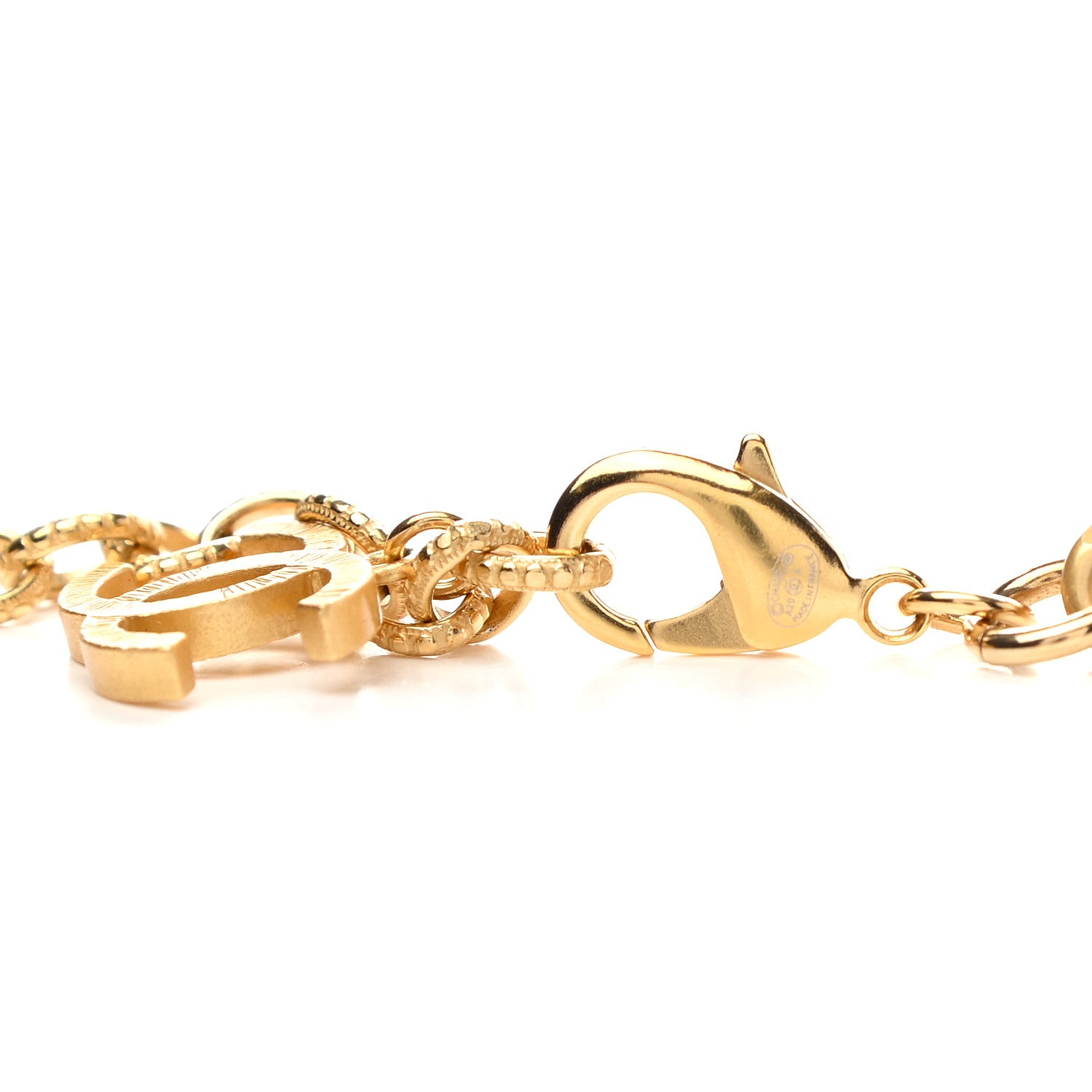 Chanel Calfskin Crystal Chain Camellia Belt 80 Black Gold 3 of 4