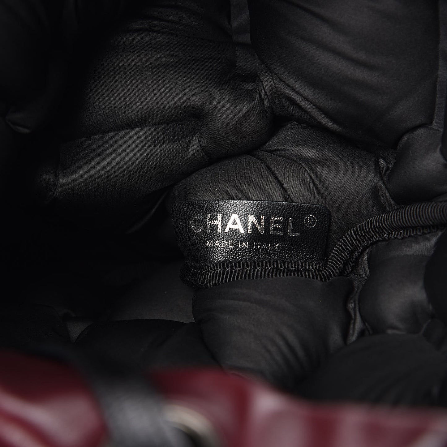 Calfskin Quilted Chesterfield Backpack Burgundy
