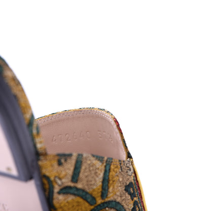 Gucci Iridescent Brocade Womens Princetown Slippers 37.5 Gold Multicolor 9 of 10
