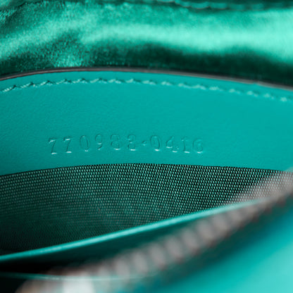 Gucci Velvet Matelasse Double G Studs Torchon GG Marmont Half Moon Hobo Marine Green 7 of 10