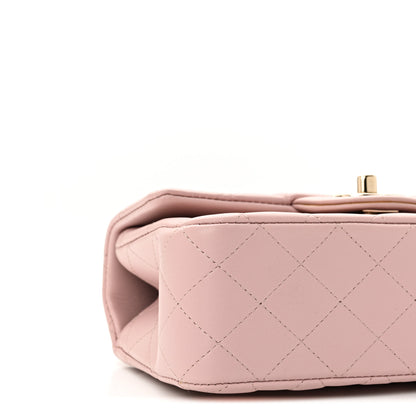 Chanel Lambskin Quilted Mini Top Handle Rectangular Flap Light Pink 9 of 11
