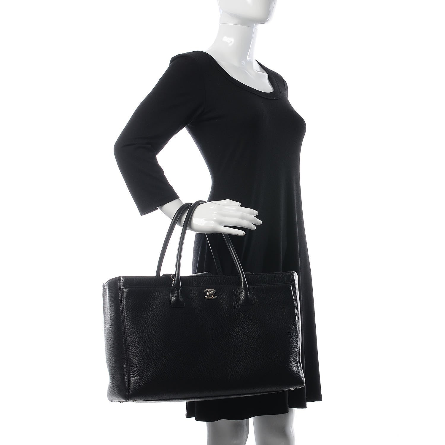 Chanel Calfskin Cerf Shopper Tote Black 3 of 11