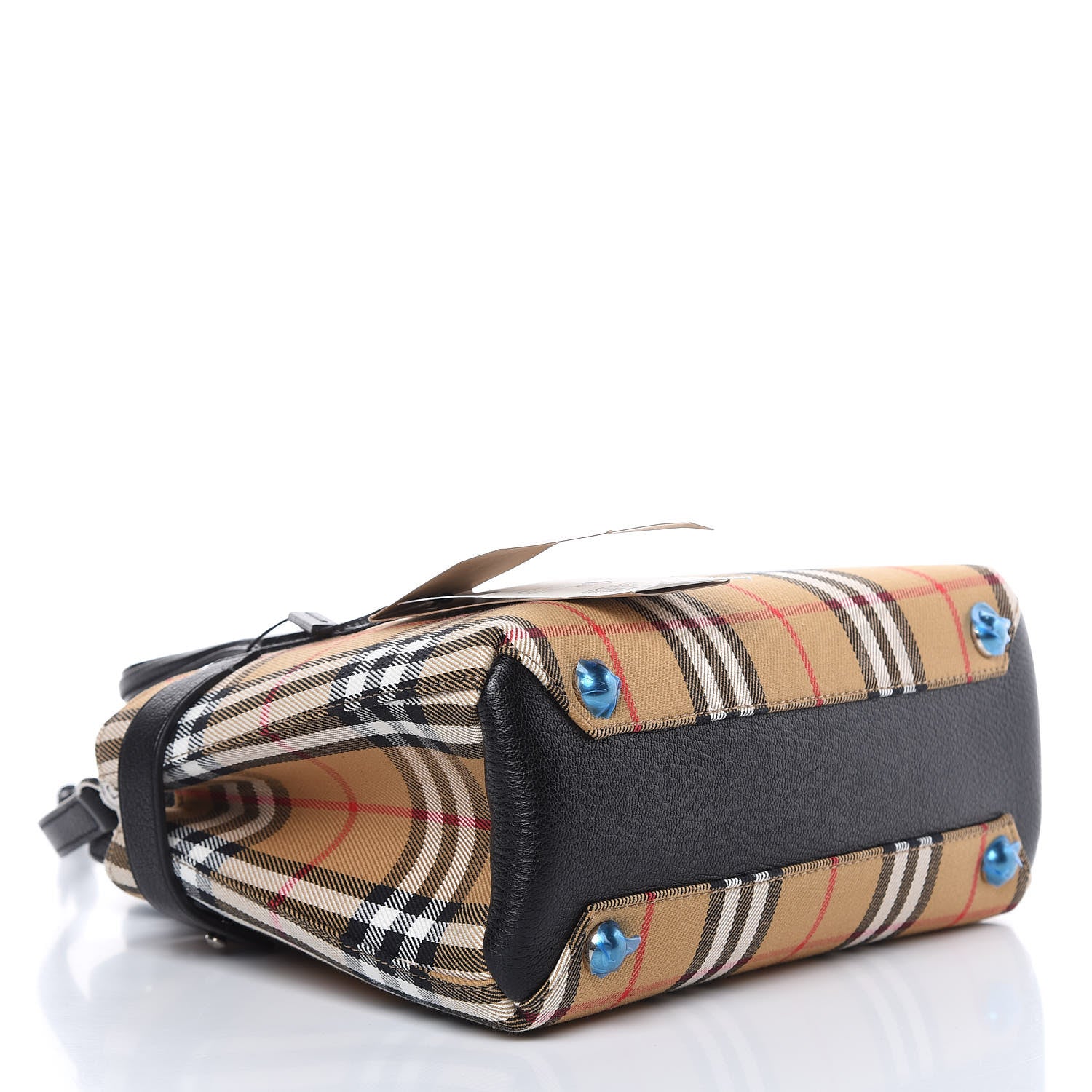 Burberry Goatskin Vintage Check Small Banner Tote Black 4 of 9