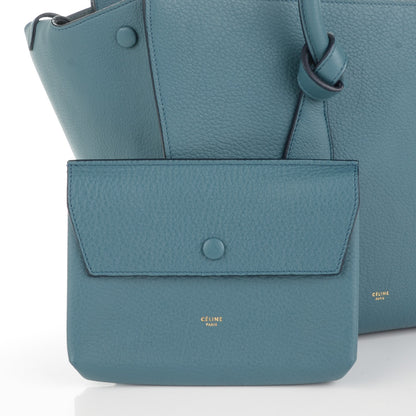 Celine Grained Calfskin Small Tie Knot Tote Denim 5 of 8