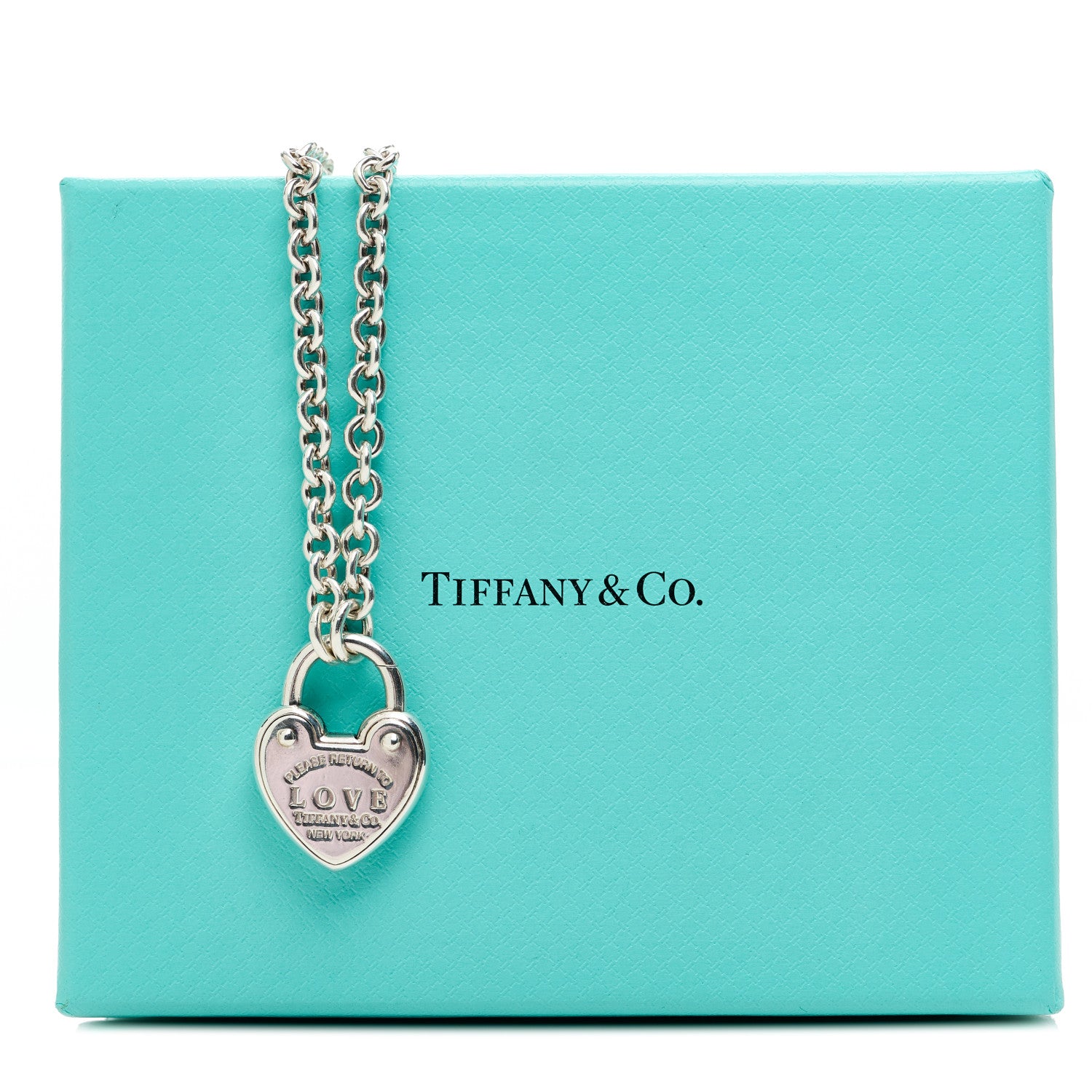 Tiffany Sterling Silver Return To Tiffany Love Heart Lock Pendant Necklace 5 of 5