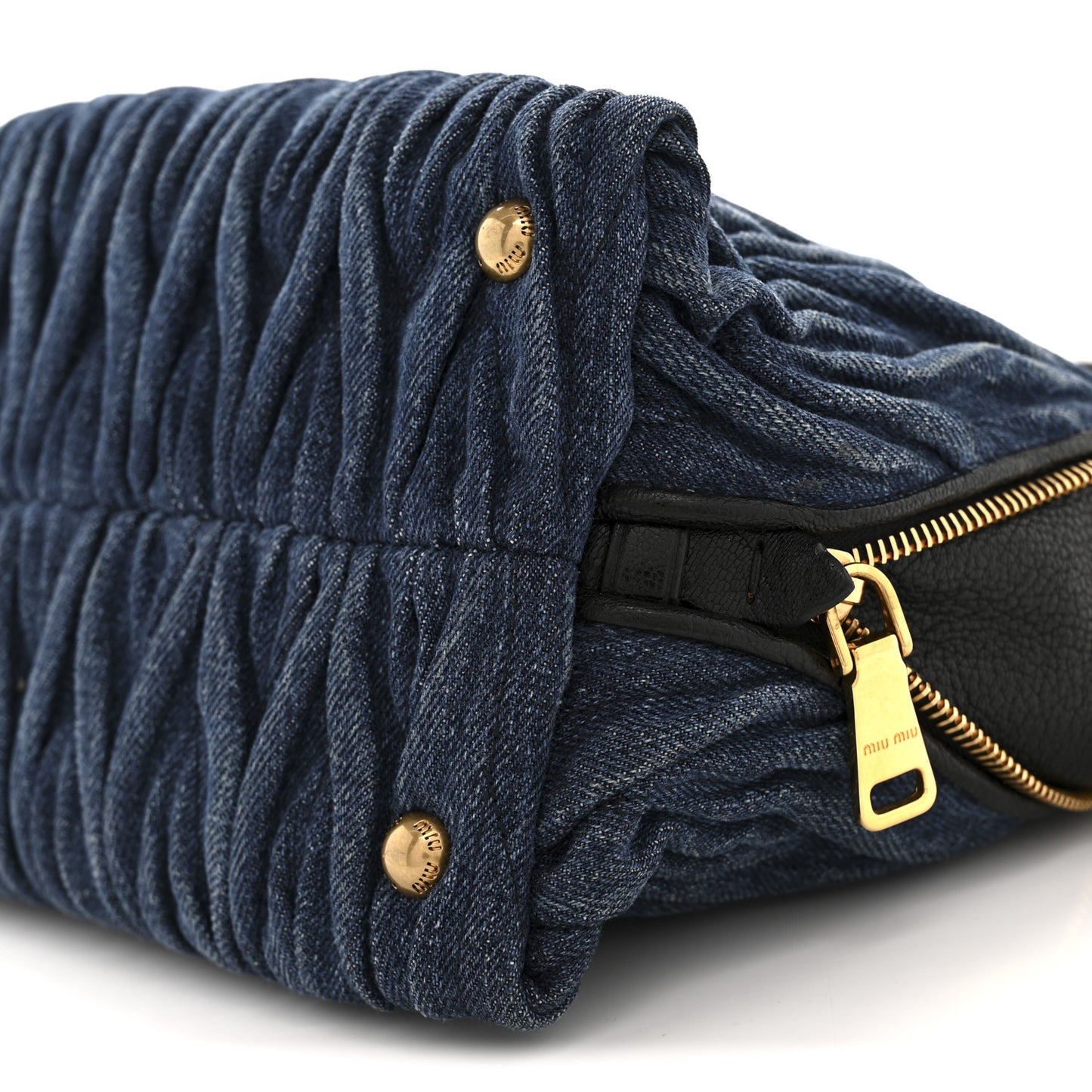 Denim Matelasse Small Zip Tote Blue