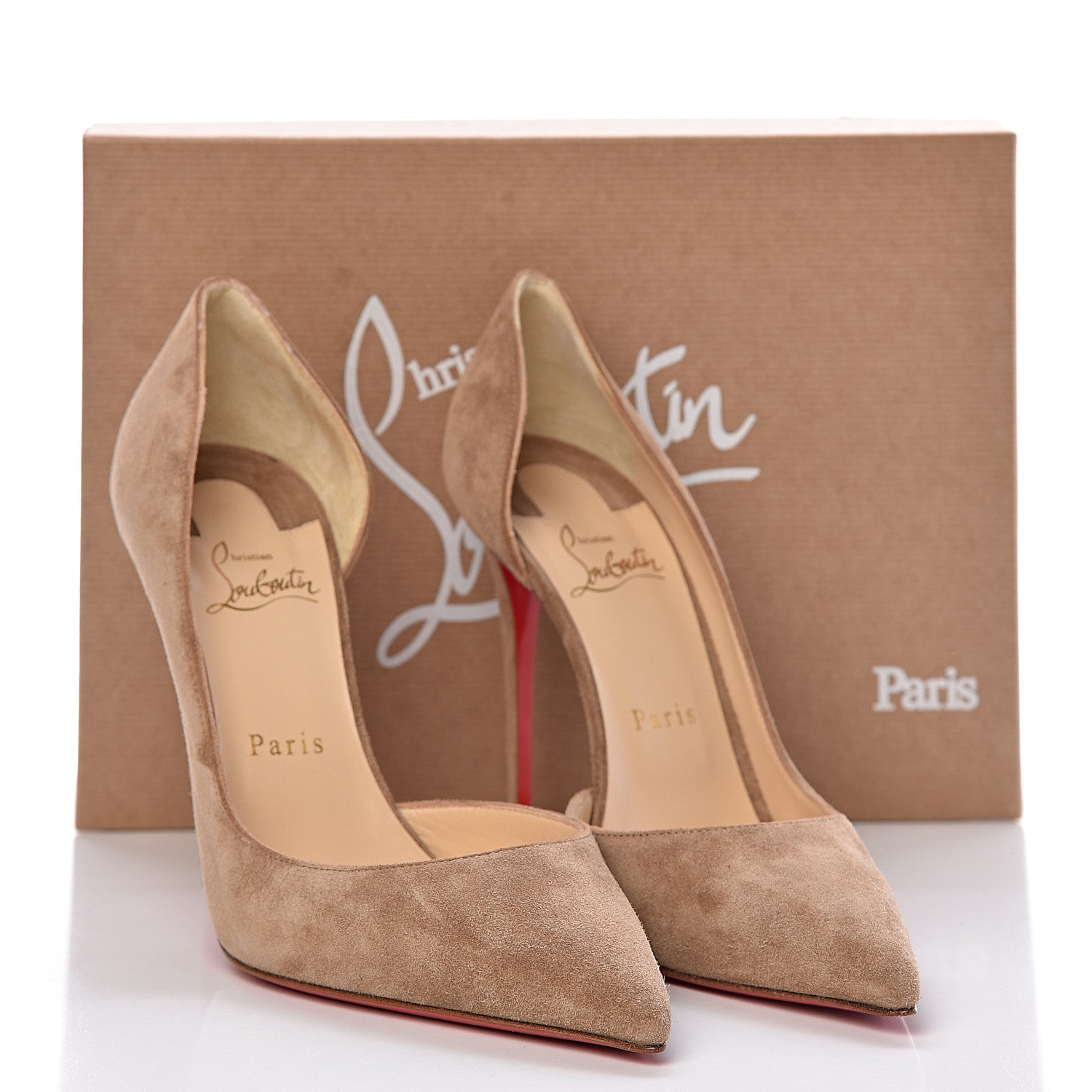 Christian Louboutin Veau Velours Iriza 100 Pumps 39 Cappuccino 9 of 9