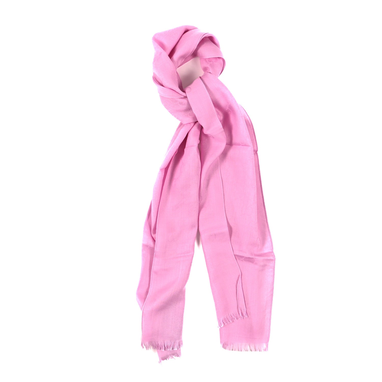 Gucci Wool Silk GG Monogram GGNat Scarf Rose 1 of 3