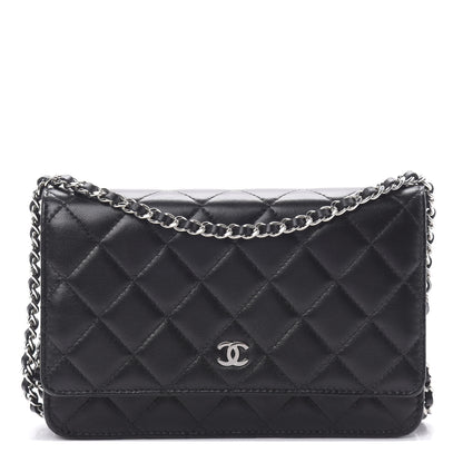 Chanel Lambskin Quilted Wallet On Chain WOC Black 1 of 14