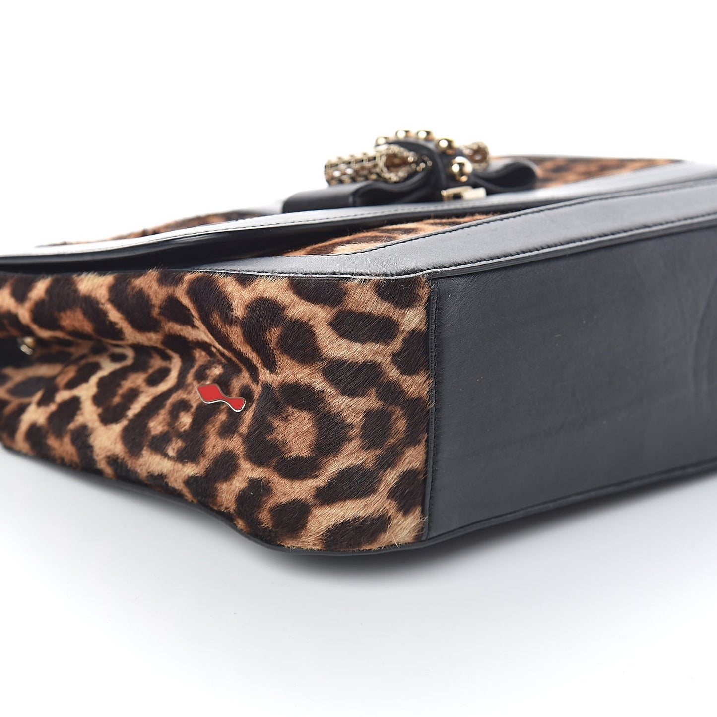 Pony Hair Leopard Print Sweet Charity Shoulder Bag Black