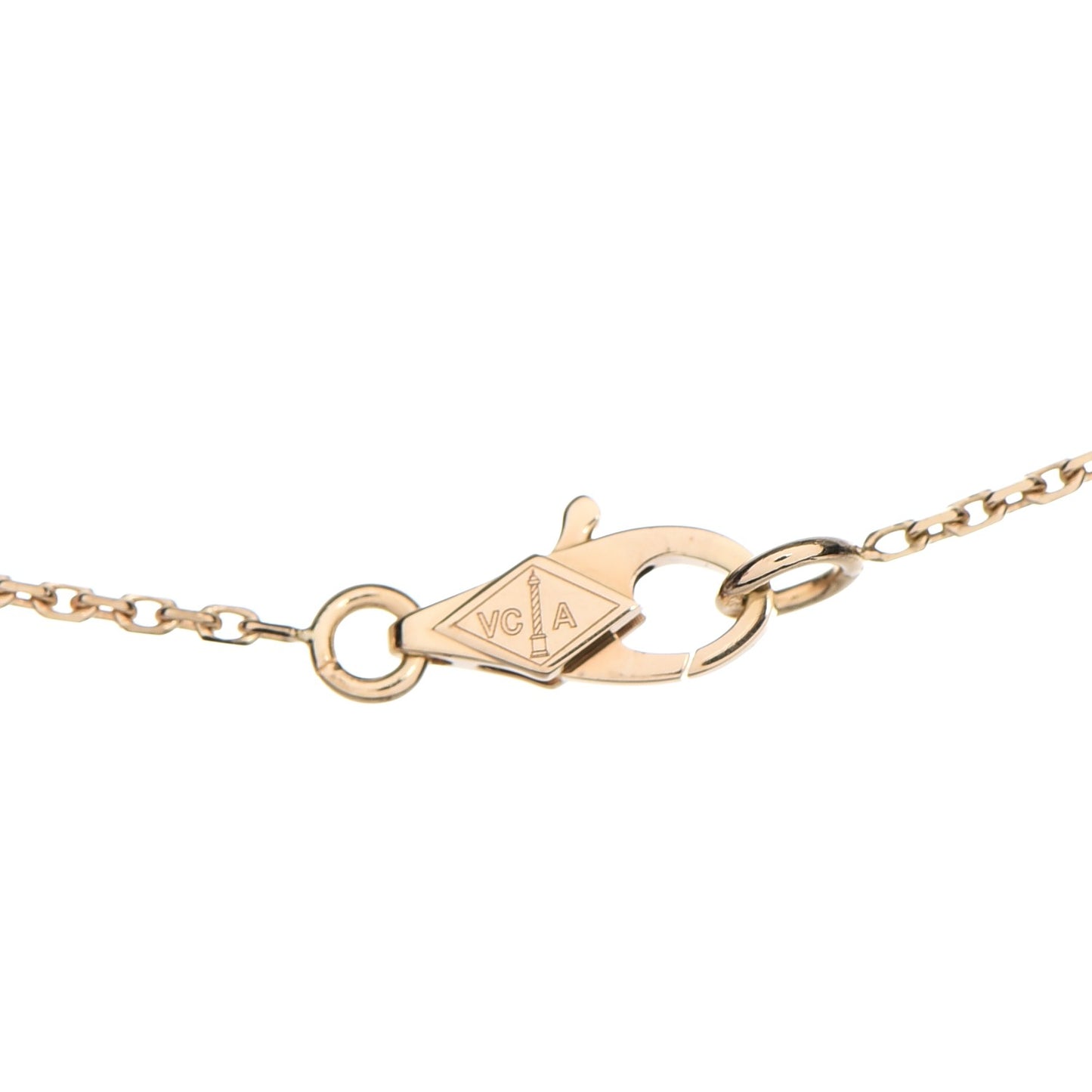 18K Yellow Gold Mother of Pearl Sweet Alhambra Butterfly Pendant Necklace