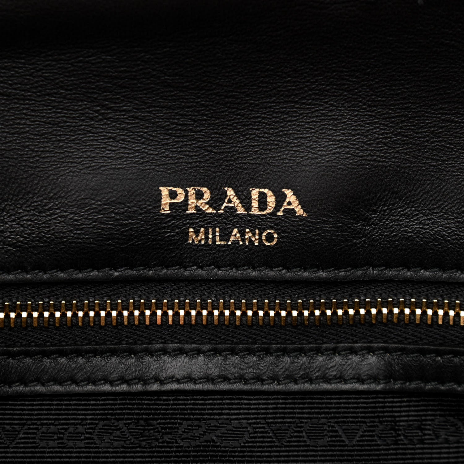 Prada Nappa Gaufre Medium Chain Flap Shoulder Bag Black 5 of 11