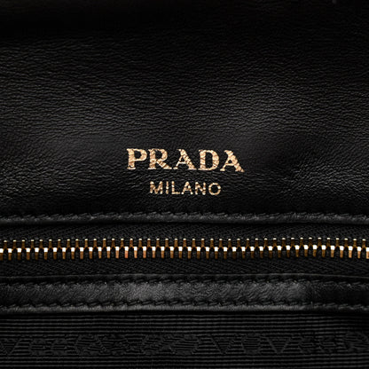 Prada Nappa Gaufre Medium Chain Flap Shoulder Bag Black 5 of 11