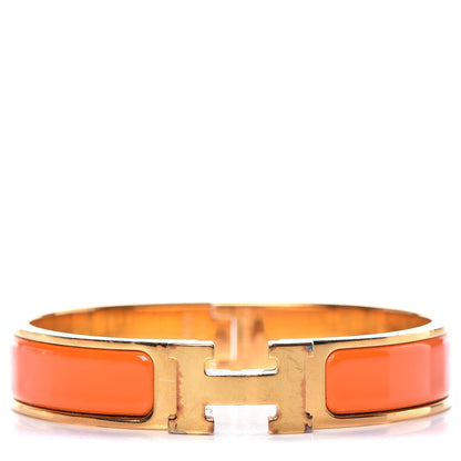 Hermes Enamel Narrow Clic Clac H Bracelet PM Orange 1 of 7