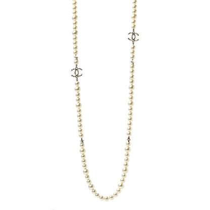 Chanel Graduated Pearl CC Long Necklace Gold 1 of 5