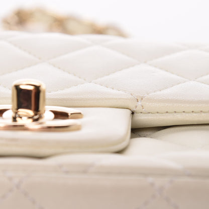 Chanel Lambskin Quilted Mini Square Flap White 16 of 18