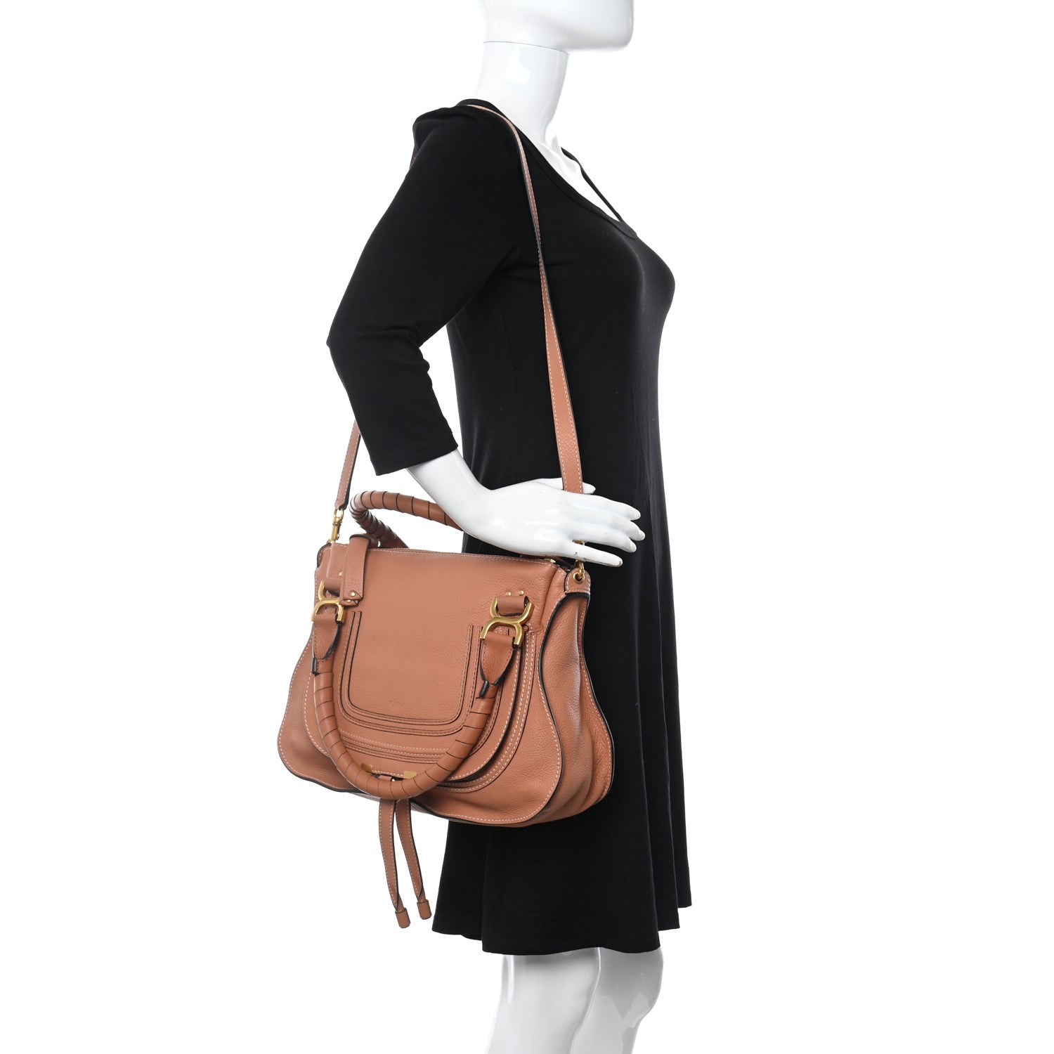 Chloe Calfskin Medium Marcie Satchel Muted Brown 2 of 10