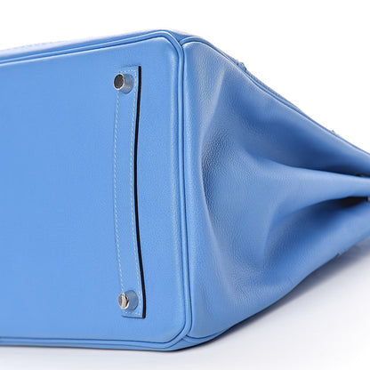 Hermes Taurillon Clemence Swift Ghillies Birkin 35 Bleu Paradise 10 of 10