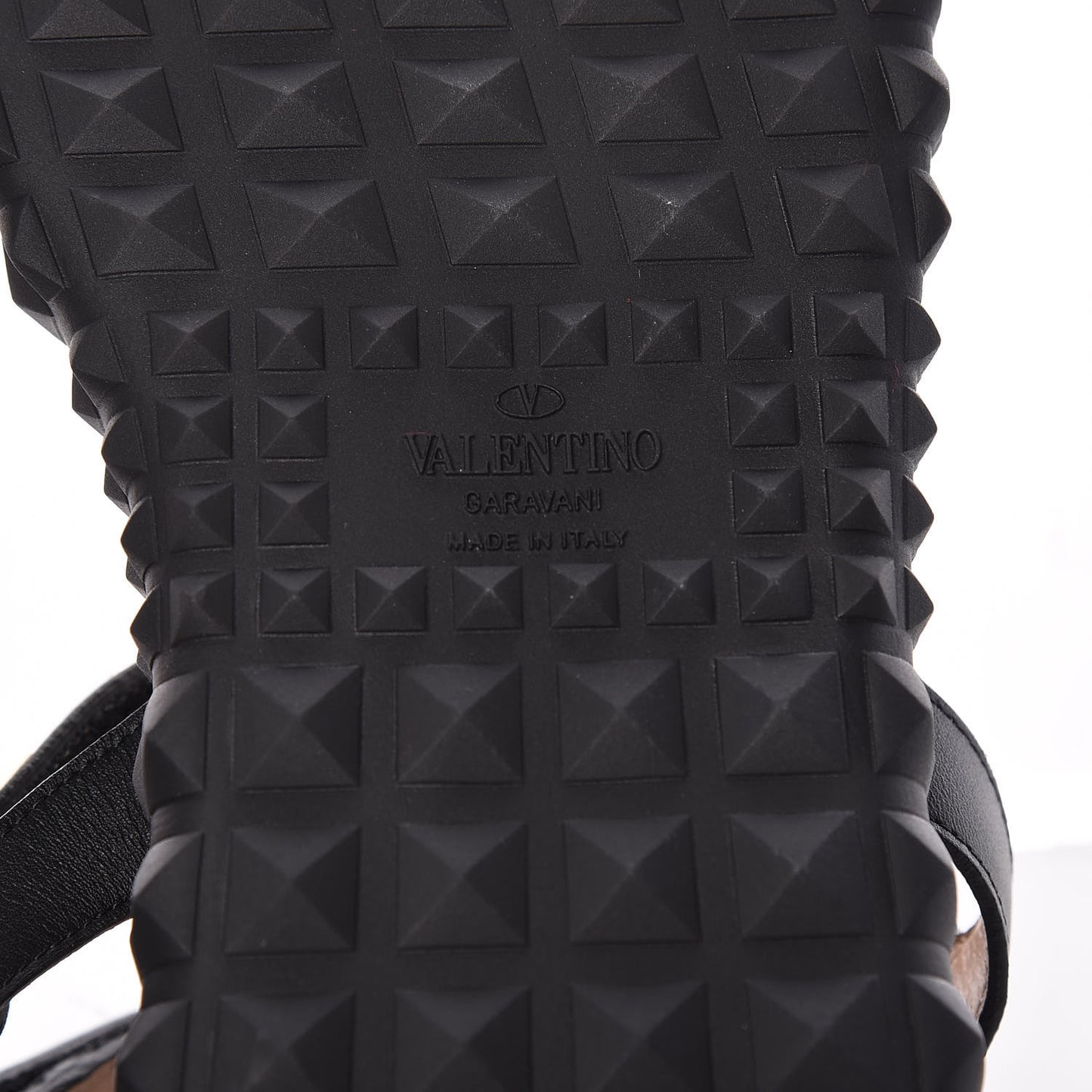 Calfskin Rockstud Gladiator Sandals 39 Black
