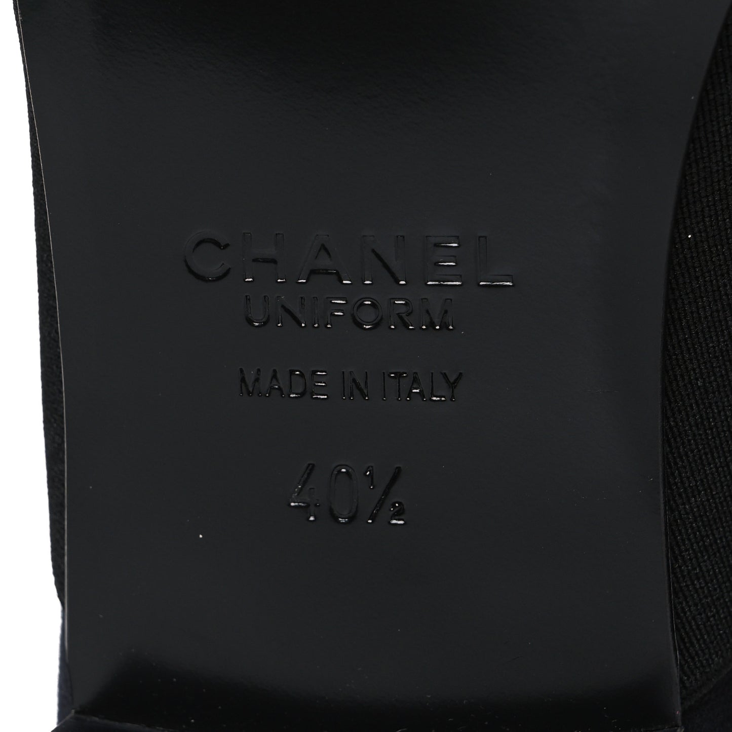 Calfskin Elastic Lace Up Cap Toe CC Loafers 40.5 Black Navy