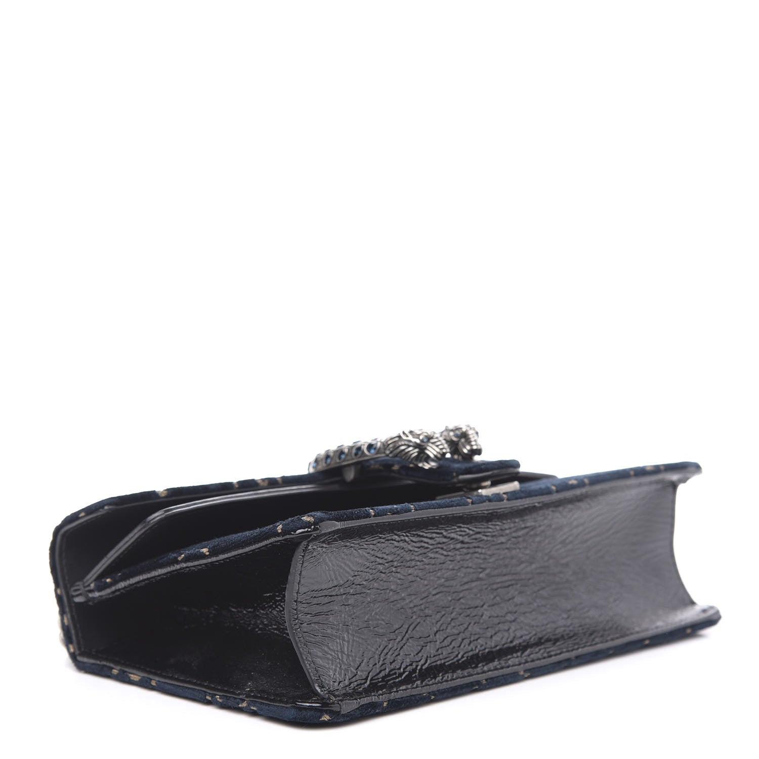 Gucci Velvet Skipper Crystal GG Monogram Small Dionysus Shoulder Bag Blue Beige Black 5 of 14