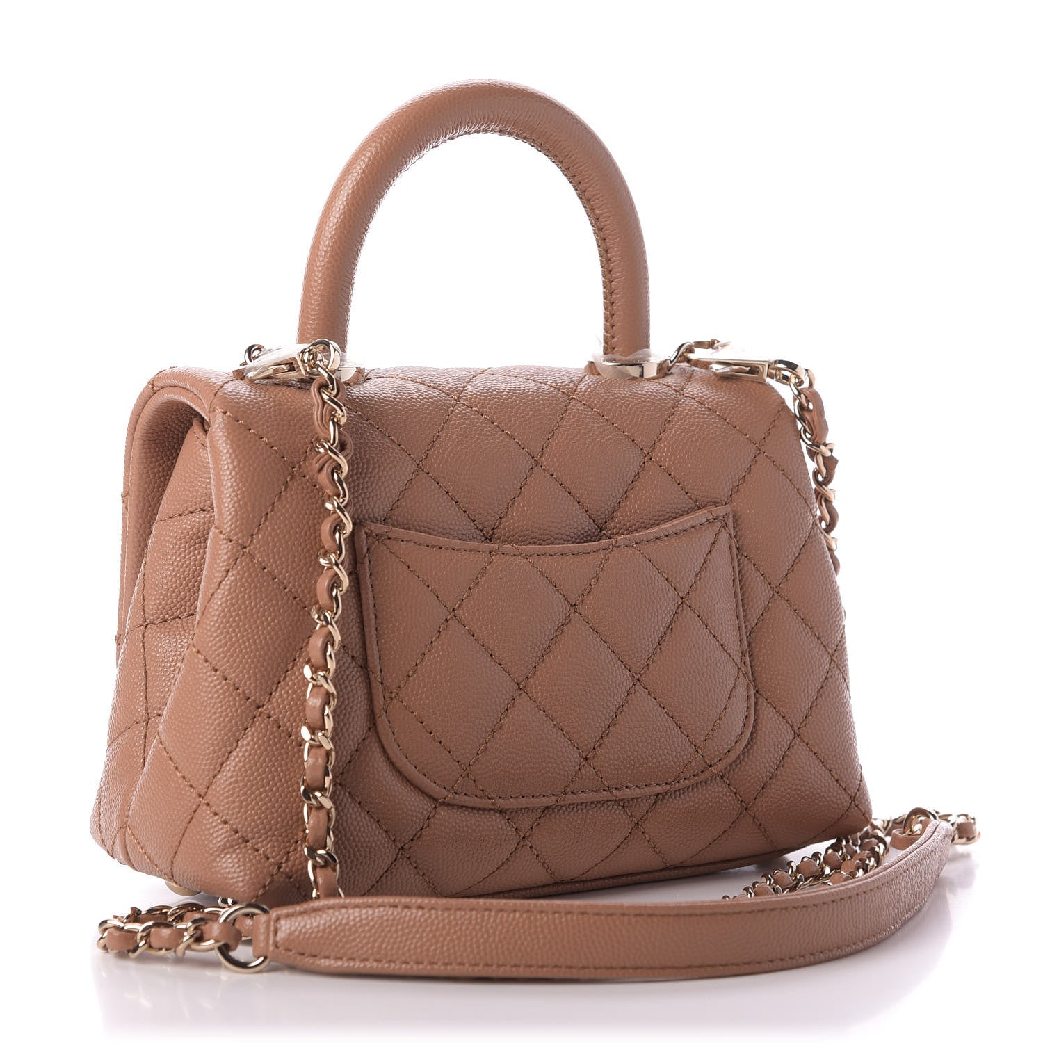 Chanel Caviar Quilted Extra Mini Coco Handle Flap Brown 3 of 10