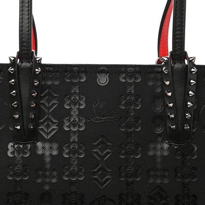 Christian Louboutin Calfskin Loubinetic Spikes East West Cabata Tote Black 9 of 11