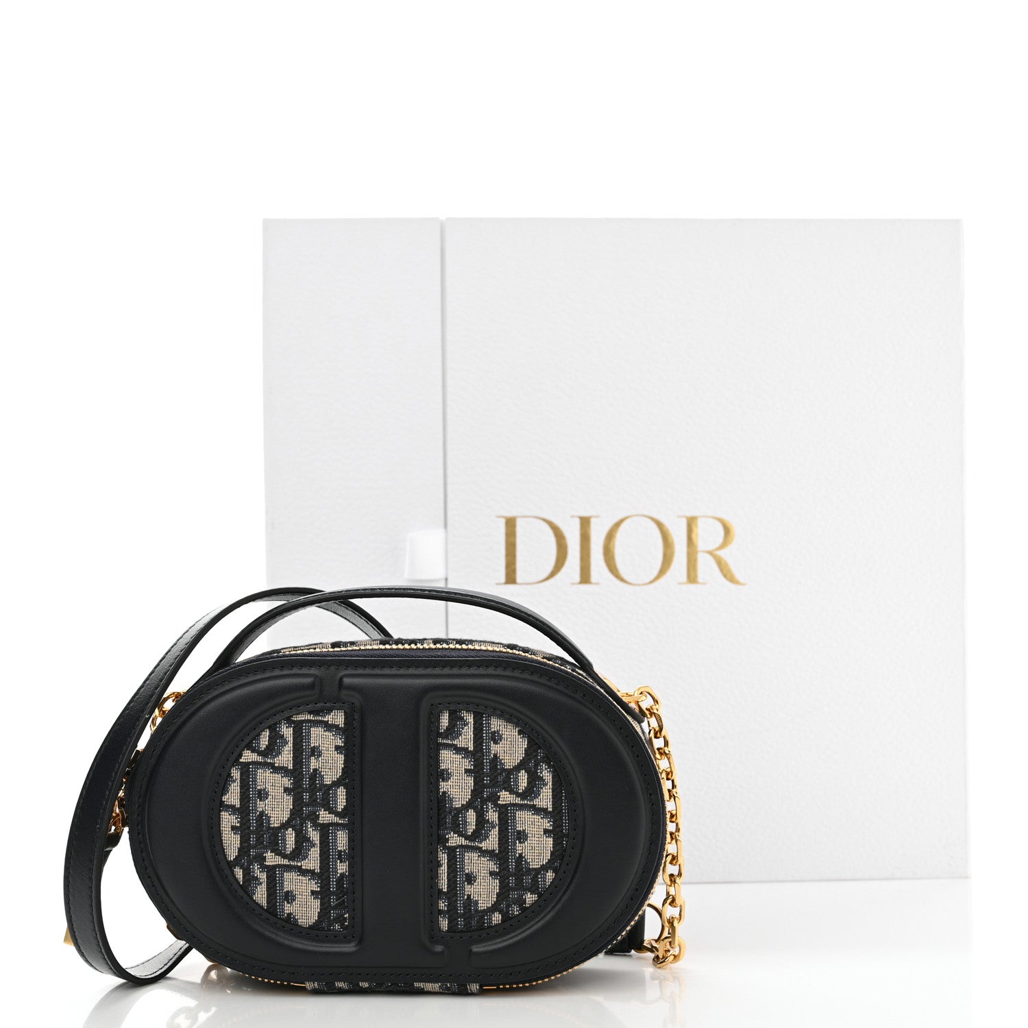 Christian Dior Oblique CD Signature Oval Crossbody Camera Bag Blue