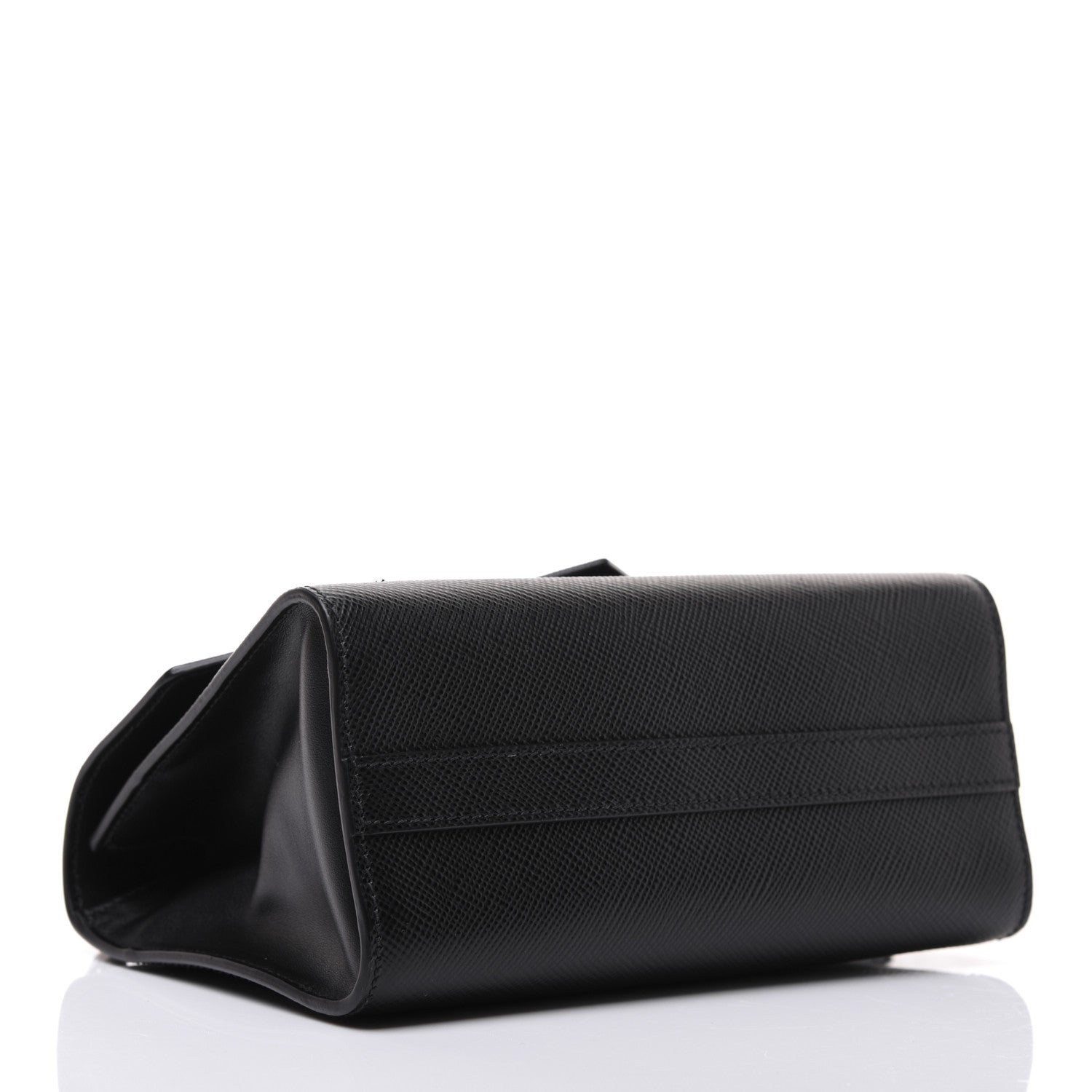 Prada Saffiano Cuir Calfskin Monochrome Patches Envelope Flap Chain Shoulder Bag Black 5 of 15