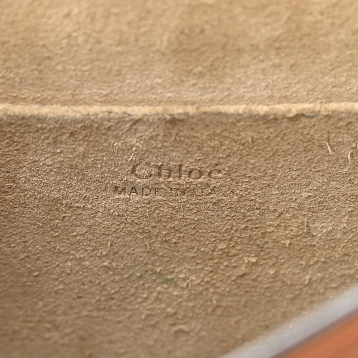 Calfskin Suede Medium Nile Bracelet Bag Caramel
