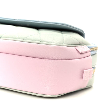 Chanel Goatskin Quilted Tri-Color In & Out Waist Bag Green Blue Pink 13 of 14
