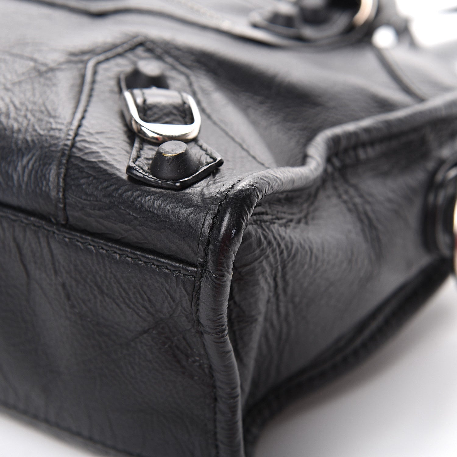 Balenciaga Matte Goatskin Rubber Covered Classic Hardware Mini City Black 10 of 12